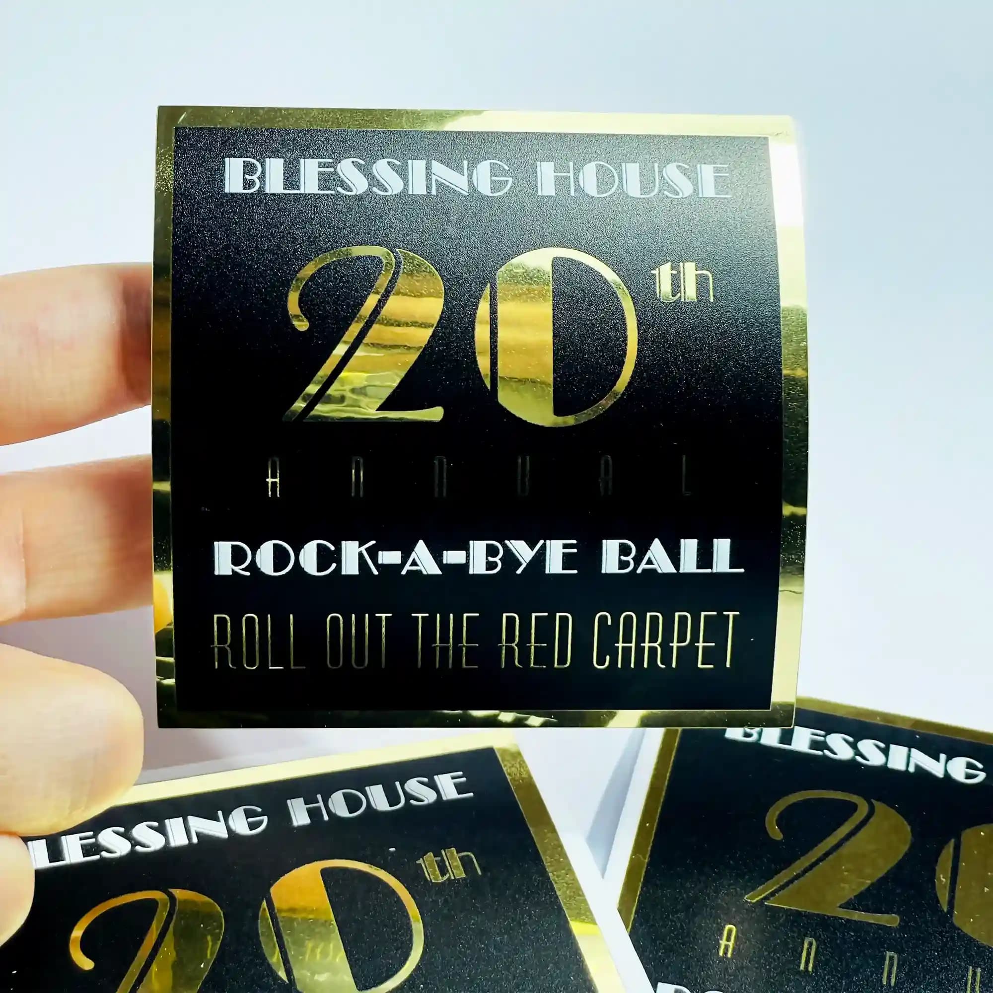 Custom vinyl stickers - Gold Foil sticker
