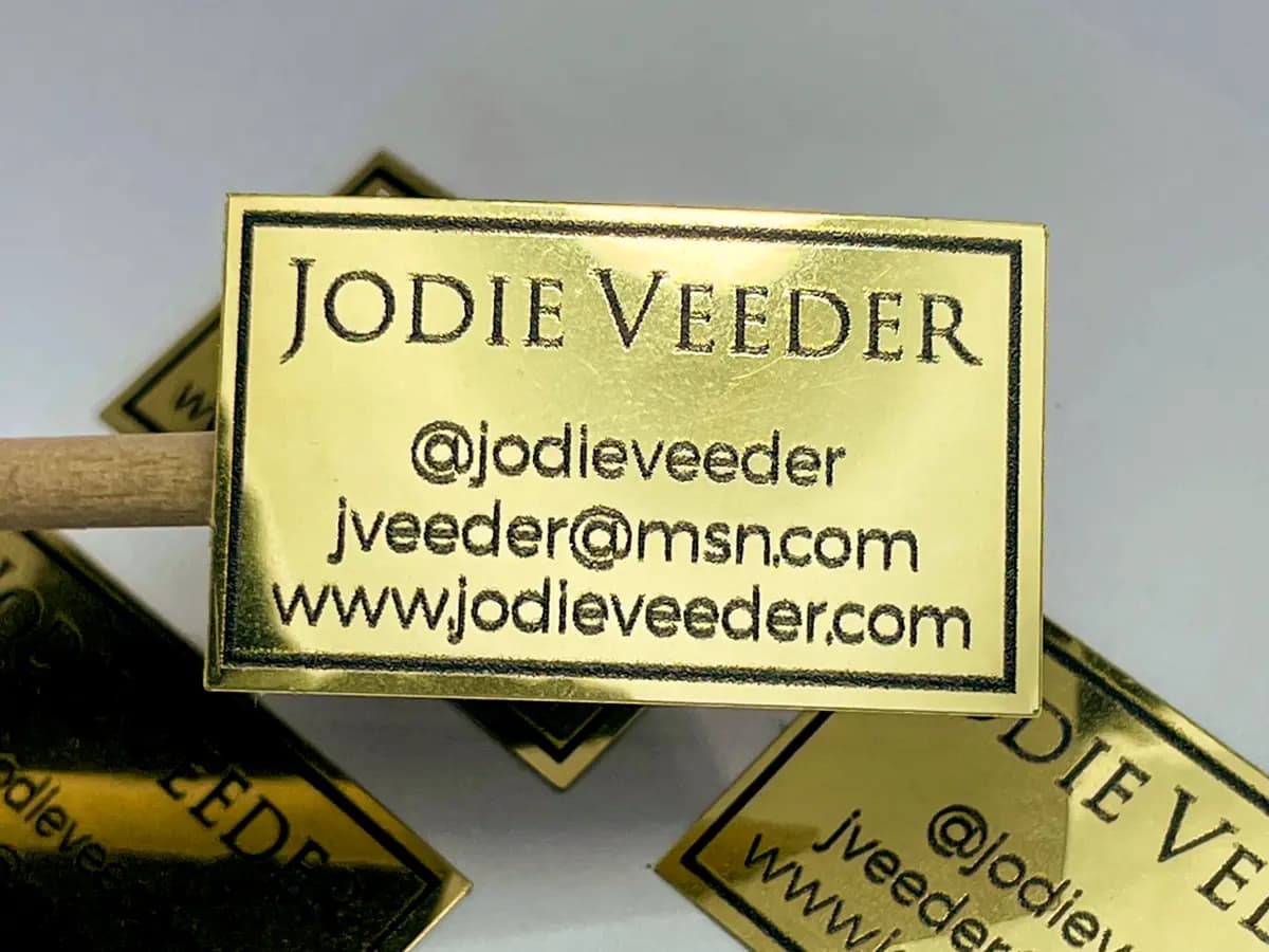 Custom gold foil waterproof stickers for durable and high-end applications